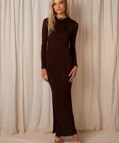 Peppermayo Exclusive Arms Around You Maxi Dress - Chocolate