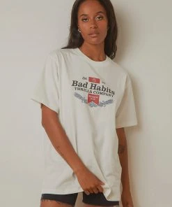 Thrills Bad Habits Merch Tee - Dirty White
