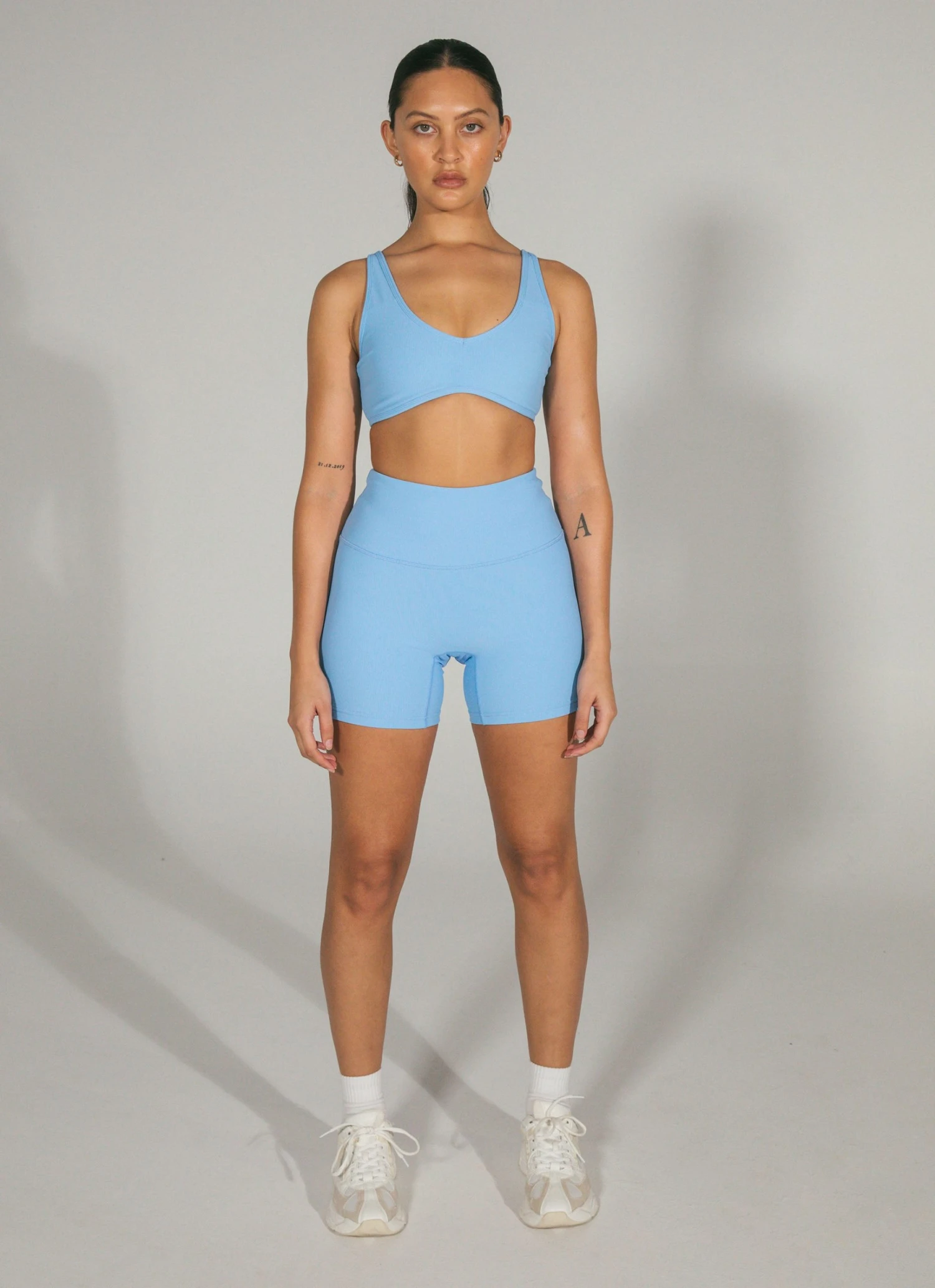LaHana Swim New Bottoms Pippa Biker Short - Ribbed Blue LaHana Swim New Bottoms Pippa Biker Short - Ribbed Blue