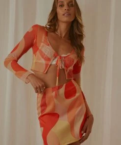 Peppermayo Exclusive New & Most Loved Everglow Sheer Top - Flaming