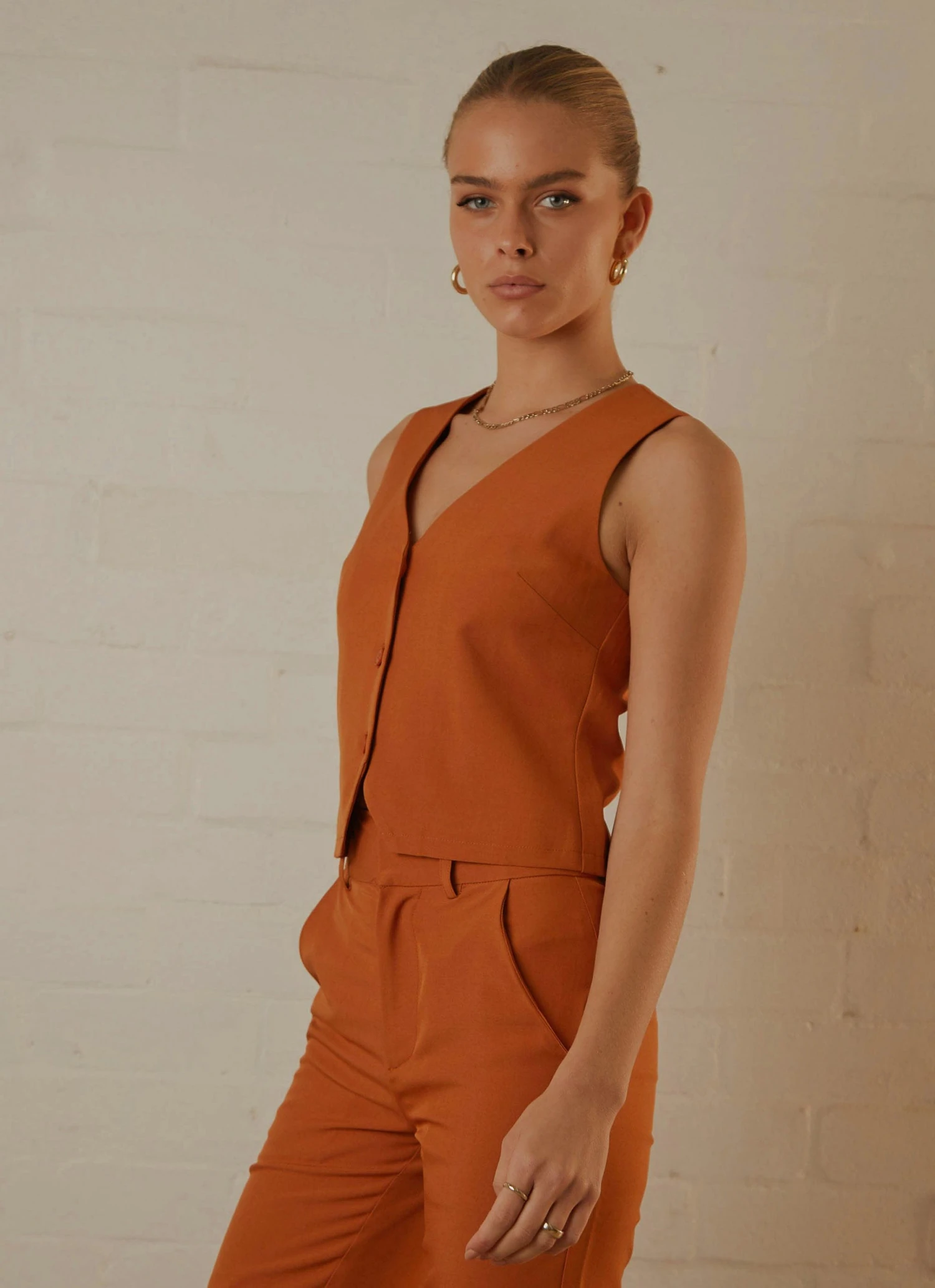 Peppermayo Exclusive Tess Suit Vest - Terracotta New & Most Loved 3 Peppermayo Exclusive Tess Suit Vest - Terracotta New & Most Loved