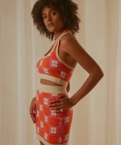 Peppermayo Exclusive New & Most Loved Flower Market Knit Halter - Orange Mod Floral 10 Peppermayo Exclusive New & Most Loved Flower Market Knit Halter - Orange Mod Floral