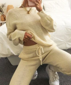 Peppermayo New Bottoms Her Movement Knit Pants - Beige