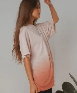 Afends Courtney Love Hemp Oversized Tee - Ash Pink Dip Dye 5 Afends Courtney Love Hemp Oversized Tee - Ash Pink Dip Dye