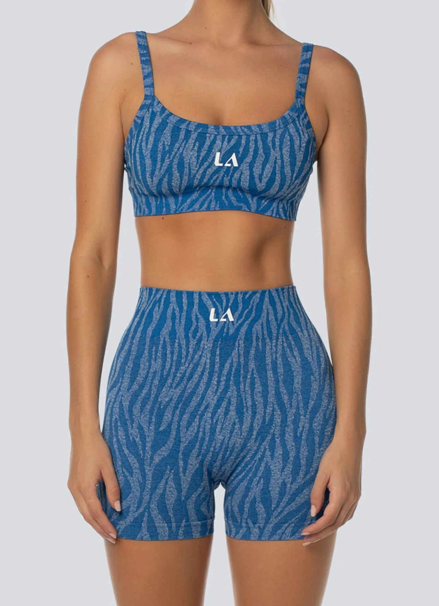 LaHana Swim Fleur Biker Short - Blue Zebra LaHana Swim Fleur Biker Short - Blue Zebra