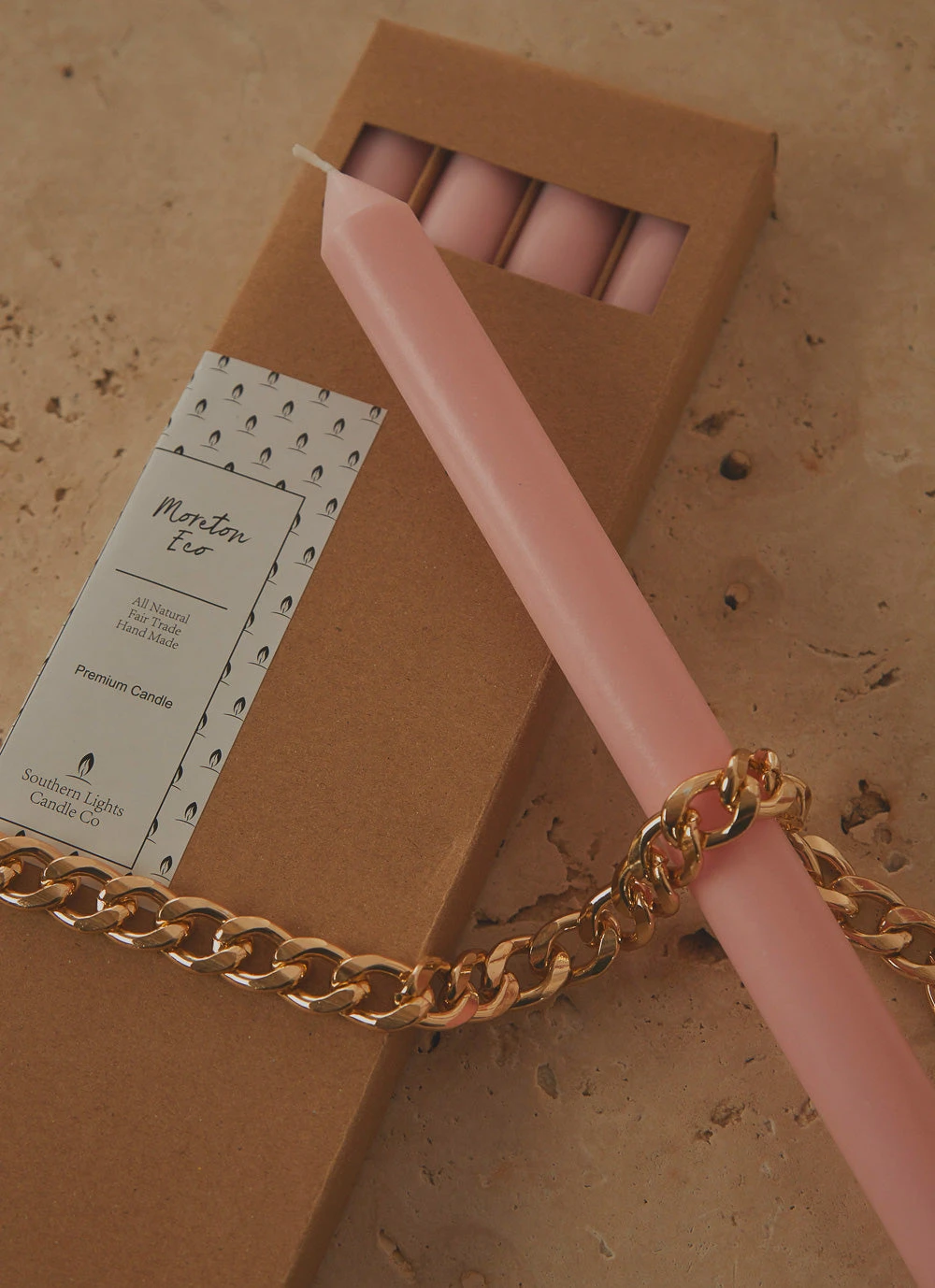 Candle Co Moreton Eco Dinner Candle 4 Pack - Blush Pink New & Most Loved 4 Candle Co Moreton Eco Dinner Candle 4 Pack - Blush Pink New & Most Loved