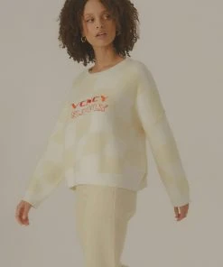 Vacancy Supply New & Most Loved Grand Prix Knit Jumper - Off White Check