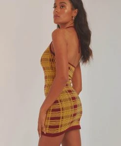 Peppermayo California Cool Knit Mini Dress - Yellow Brown 11 Peppermayo California Cool Knit Mini Dress - Yellow Brown