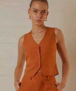 Peppermayo Exclusive Tess Suit Vest - Terracotta New & Most Loved 9 Peppermayo Exclusive Tess Suit Vest - Terracotta New & Most Loved