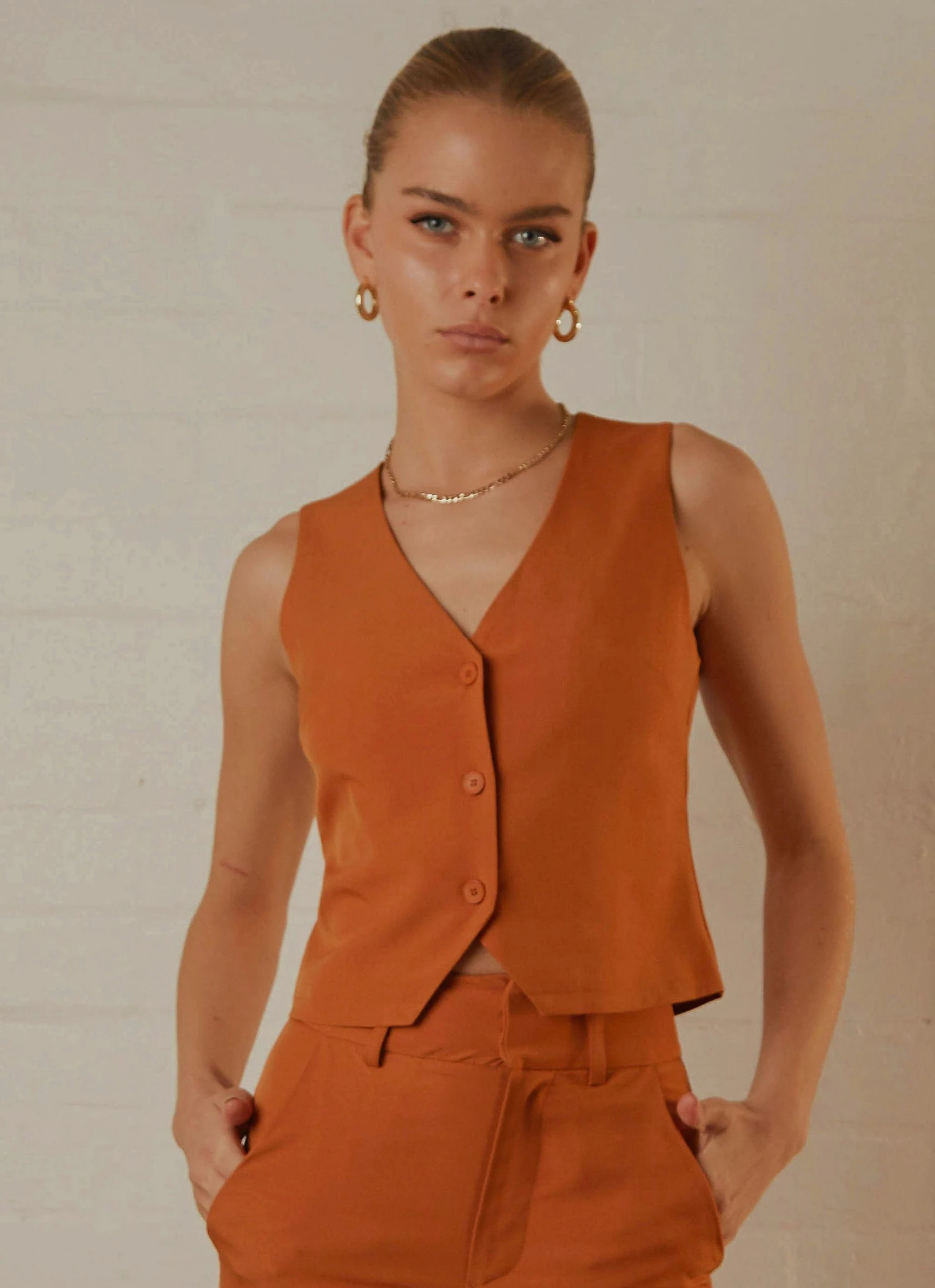Peppermayo Exclusive Tess Suit Vest - Terracotta New & Most Loved 4 Peppermayo Exclusive Tess Suit Vest - Terracotta New & Most Loved