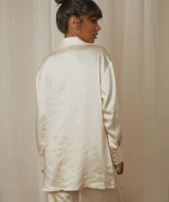 4th & Reckless Leo Shirt - Cream Satin New Tops