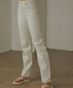 Abrand New & Most Loved A 94' High Straight Jean - Stone White