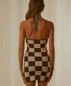 Peppermayo Exclusive The Groove Knit Halter Dress - Choc Check New & Most Loved 13 Peppermayo Exclusive The Groove Knit Halter Dress - Choc Check New & Most Loved