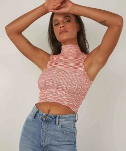 Peppermayo Close To Me Knit Top - Red New & Most Loved