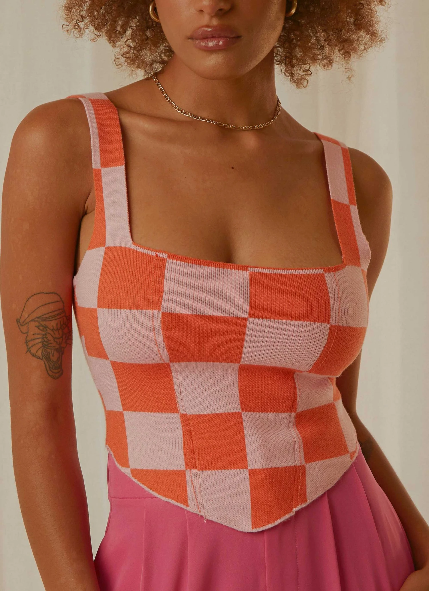 Peppermayo Exclusive New & Most Loved Alfresco Nights Bustier Top - Pink Check 3 Peppermayo Exclusive New & Most Loved Alfresco Nights Bustier Top - Pink Check