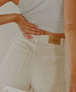 Afends New Bottoms Shelby Corduroy High Waist Wide Leg Pant - Moonbeam 5 Afends New Bottoms Shelby Corduroy High Waist Wide Leg Pant - Moonbeam