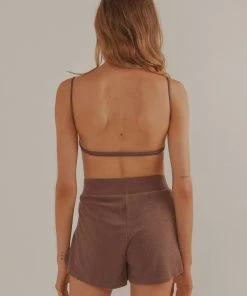 Vacancy Supply Sunbather Terry Crop - Choc Brown 11 Vacancy Supply Sunbather Terry Crop - Choc Brown