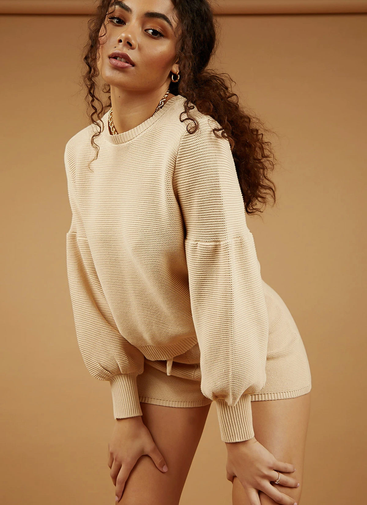 Peppermayo Fine Line Knit Jumper - Beige New Tops 4 Peppermayo Fine Line Knit Jumper - Beige New Tops