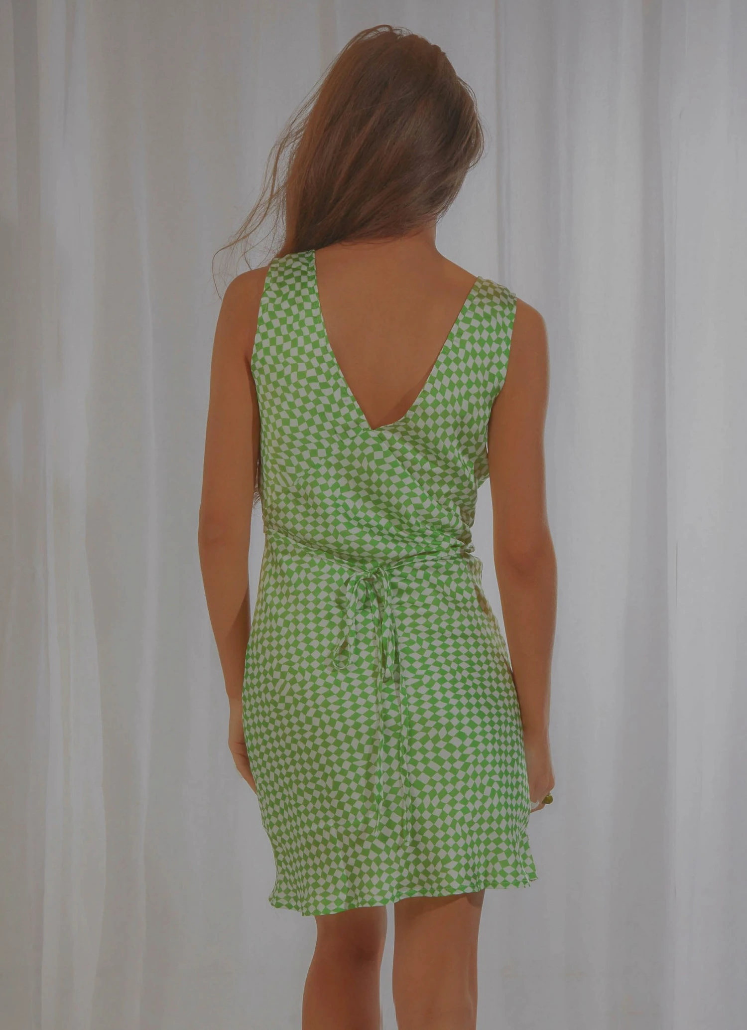 Peppermayo Exclusive Audrey Vintage Slip Dress - Lime Check Warp New & Most Loved Peppermayo Exclusive Audrey Vintage Slip Dress - Lime Check Warp New & Most Loved