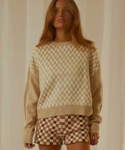 Cools Club New & Most Loved Checker Knit - Bone