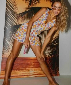 Peppermayo Exclusive Monday Margs Linen Mini Dress - Blooming New & Most Loved