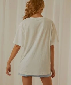 Charlie Holiday Tropicana Boyfriend Tee - White 7 Charlie Holiday Tropicana Boyfriend Tee - White