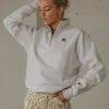 Champion Reverse Weave Boyfriend Quarter Zip Jumper - Silver Grey New & Most Loved