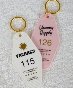 Vacancy Supply Room 115 Keyring - White New & Most Loved