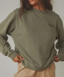 Thrills Ops Organic Cotton Crew - Dusk Green