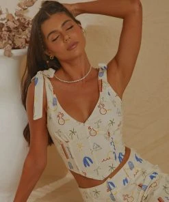 Peppermayo Exclusive Parisian Life Linen Bustier - Santorini - Pre-Order