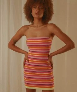 Peppermayo Exclusive Yasmine Knit Mini Dress - Pink Stripe