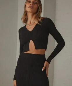 Peppermayo Deja Vu Knit Top - Black New & Most Loved