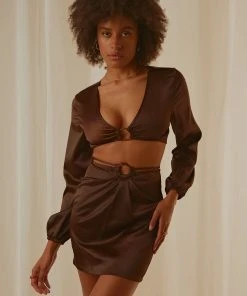 Peppermayo Exclusive Musier Crop Top - Chocolate New & Most Loved