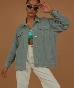 Nude Lucy Binx Longline Cord Jacket - Marine