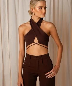 Peppermayo Exclusive On The Run Crop - Choc Brown 9 Peppermayo Exclusive On The Run Crop - Choc Brown