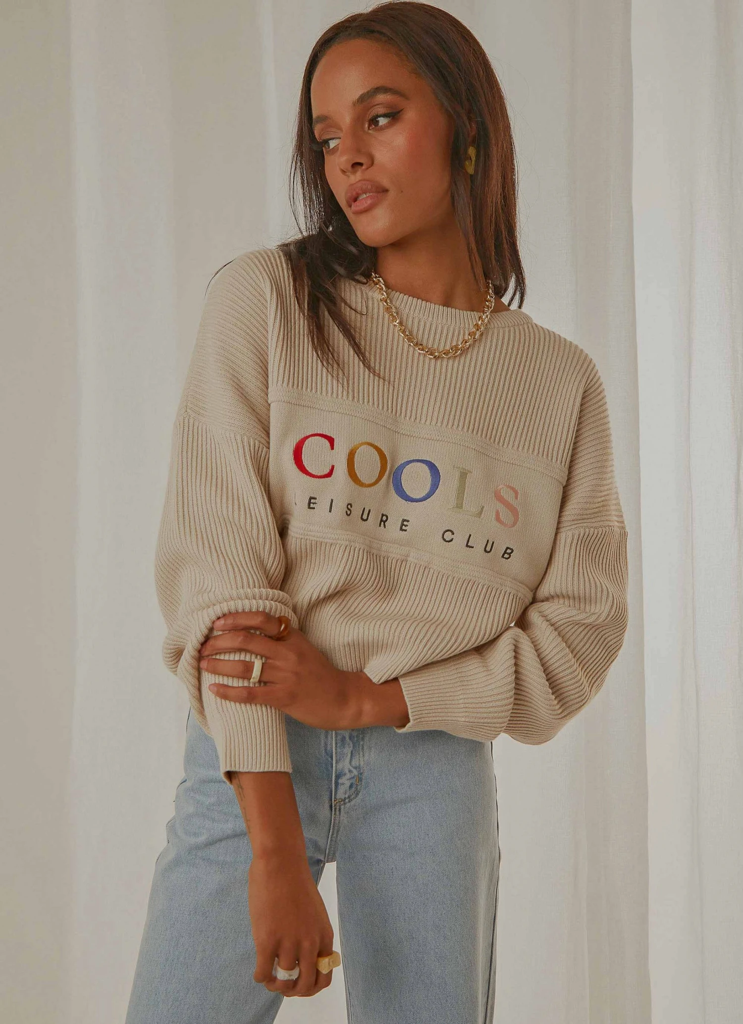 Cools Club Leisure Club Knit - Stone 3 Cools Club Leisure Club Knit - Stone