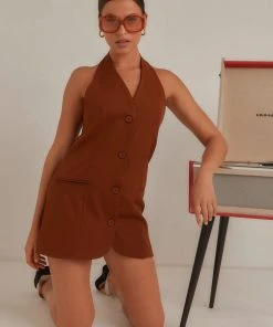 Peppermayo New & Most Loved Say My Name Mini Dress - Brown