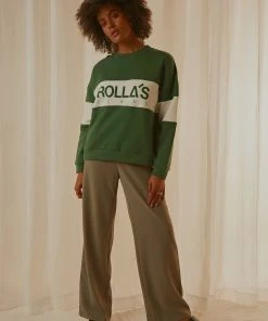 Rolla's Split Logo Sweater - Pine New & Most Loved 9 Rolla's Split Logo Sweater - Pine New & Most Loved