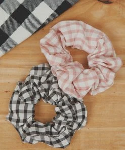 Peppermayo London Ave Scrunchie - Black Gingham New & Most Loved