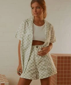 Cools Club New & Most Loved Safari Shirt - Sage Checker