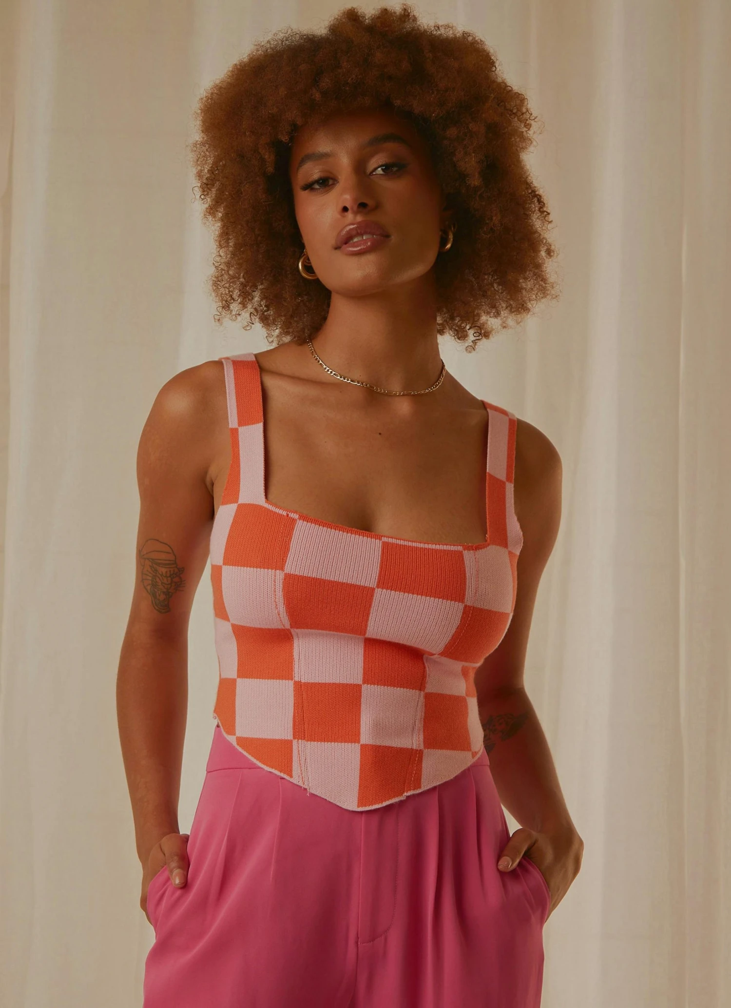 Peppermayo Exclusive New & Most Loved Alfresco Nights Bustier Top - Pink Check 5 Peppermayo Exclusive New & Most Loved Alfresco Nights Bustier Top - Pink Check
