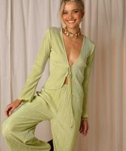 Peppermayo Exclusive Barcelona Nights Tie Top - Sage New & Most Loved