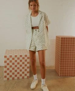 Cools Club Jean Short - Sage Checker