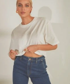 Lee Baggy Crop Tee - Vintage White