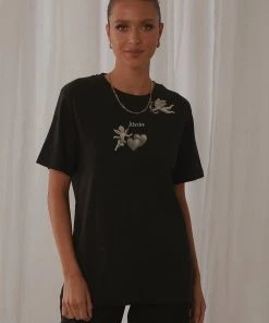 Afends Angel Hemp Boyfriend Tee - Black 4 Afends Angel Hemp Boyfriend Tee - Black