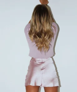 Peppermayo New Bottoms Adama Mini Skirt - Pink Satin 11 Peppermayo New Bottoms Adama Mini Skirt - Pink Satin