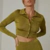 Peppermayo Exclusive Hansen Crop Shirt - Moss Green New & Most Loved