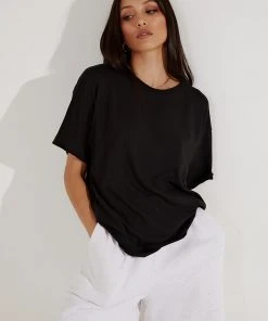 Afends Slay Hemp Oversized Tee - Black New & Most Loved