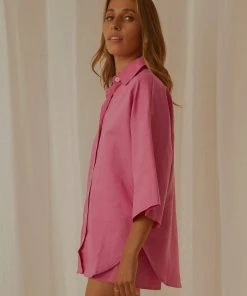 Charlie Holiday New & Most Loved Harlow Oversized Shirt - Magenta 5 Charlie Holiday New & Most Loved Harlow Oversized Shirt - Magenta