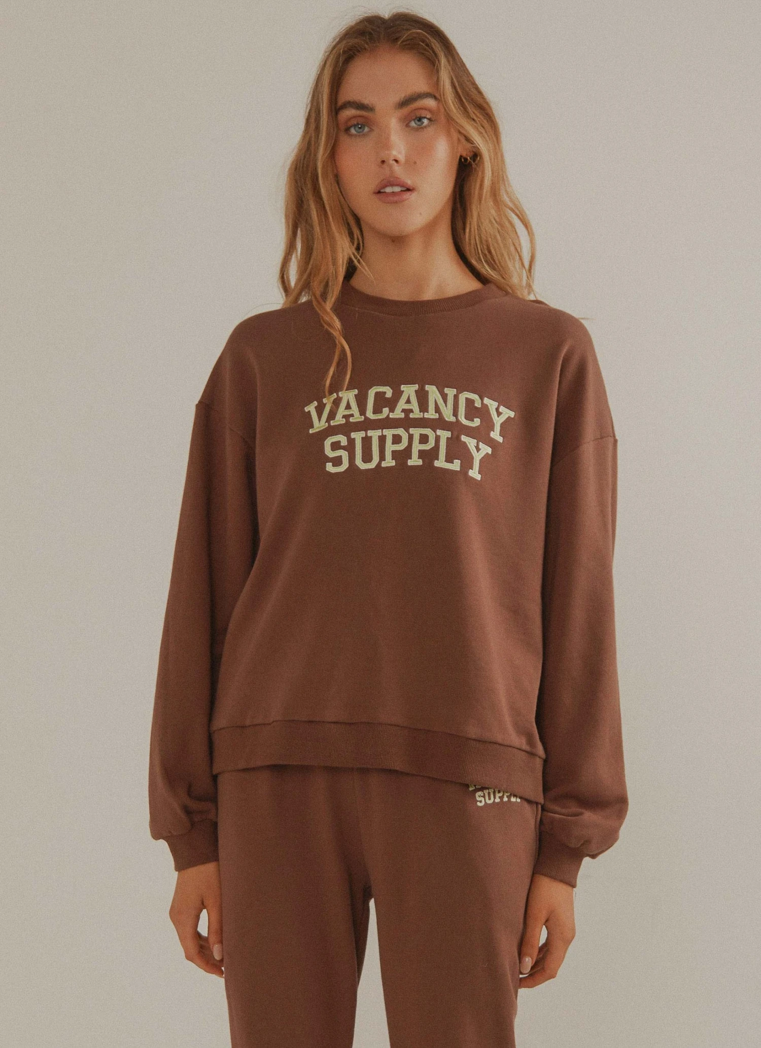 Vacancy Supply New & Most Loved Camp Varsity Crewneck - Choc Brown 6 Vacancy Supply New & Most Loved Camp Varsity Crewneck - Choc Brown